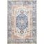 Reversible Vintage Floral Blue Synthetic Area Rug, 5' x 7'