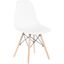 White Plastic Shell Side Chair with Beech Wood Legs