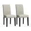 Light Sage Linen Upholstered Parsons Side Chair Set with Wood Legs