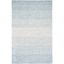 Ivory and Blue Hand-Tufted Wool Area Rug, 5' x 8'