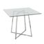 36" Clear Glass and Chrome Square Dining Table