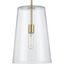 Clarion Satin Brass and Glass Pendant Light