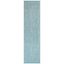 Aqua and Beige Flat Woven Synthetic Stripe Rug 24" x 7'6"