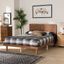 Daina Walnut Wood Full Size Platform Bed with Headboard