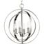 Equinox Polished Nickel 4-Light Globe Pendant