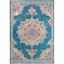 Navy and Ivory 4' x 6' Synthetic Oriental Area Rug