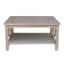 Elegant Transitional 36" Square Wood Coffee Table in Washed Gray