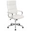 Exquisite White LeatherSoft & Chrome High-Back Executive Swivel Chair