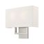 Pierson 2-Light Brushed Nickel Wall Sconce with Off-White Shade