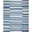 Southwestern Vibe Blue Stripe Handwoven Wool & Cotton Kids Rug 8'x10'