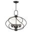 Olde Bronze 4-Light Chandelier with Satin White Glass