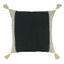 Black and Natural Whipstitch Banded Square Throw Pillow