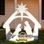 White PVC Outdoor Nativity Scene Christmas Decoration