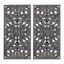 Bronze and Silver Botanical Carved Wood Wall Decor Set, 2-Piece