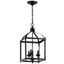 Larkin 22.25" Black Glass and Steel 3-Light Pendant