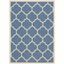 Blue and Beige Geometric Indoor/Outdoor Flat Woven Rug