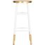 Emery 30" White and Gold Metal Bar Stool