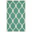 Teal and Ivory Hand-Tufted Wool Area Rug, 3' x 5'