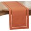 Rust Polyester Laser-Cut Hemstitch Table Runner