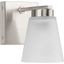 Brushed Nickel 1-Light Vanity with Etched Glass Shade