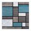 Contemporary Blue and Gray Geometric Square Area Rug