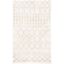 Sparta Cream Geometric Hand-Knotted Shag Area Rug - 3' x 5'