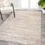 Beige and Gray Striped Synthetic Flat Woven Area Rug