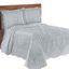 Gray Full Damask Textured Oversized Bedspread