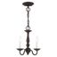 Elegant Mini 3-Light Bronze Candle Chandelier