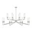 Polished Nickel 16-Light Chandelier with Clear Ribbed Glass Shades