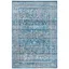 Ivory and Blue Hand-Knotted Synthetic 5' x 7' Rug