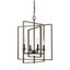 Elegant Rubbed Bronze 4-Light Pendant with Glass Accents