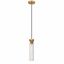 Beau Rubbed Brass and Glass Modern Pendant Light