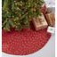 Burgundy and Gold Embroidered Christmas Tree Skirt, 70" Round