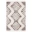 Ivory and Brown Diamond Shag 4' x 6' Synthetic Area Rug