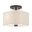 Solstice English Bronze 2-Light LED Drum Semi-Flush Mount