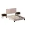 Blush Pink Contemporary Queen Upholstered Platform Bed with Nightstands