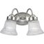 Brushed Nickel Fluted Glass 2-Light Bath Vanity Fixture