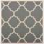 Modern Grey/Beige Synthetic 4'x4' Square Indoor/Outdoor Rug