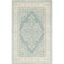 Ivory and Blue Hand-Knotted Wool 4' x 6' Area Rug