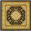 Elegant Lyndhurst 8' Square Black Ivory Traditional Area Rug