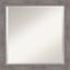 Gray Pinstripe Framed Rectangular Bathroom Vanity Mirror