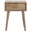 Transitional Desert Brown Pine Wood Side Table with Storage