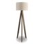 Contemporary Brown Wood Tripod Floor Lamp with Drum Shade