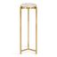 Round White Marble and Gold Metal Drink Table
