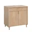 Natural Maple Adjustable 2-Door Storage Cabinet with Solid Wood Feet