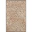 Beige and Brown Animal Print Viscose Silk Area Rug