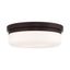 Stratus Modern 2-Light Flush Mount in Bronze with Hand Blown Satin White Glass