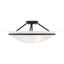 Elegant Alabaster Glass Bowl 3-Light Semi-Flush Mount in Black