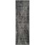 Grey and Black Synthetic Hand-knotted Runner Rug